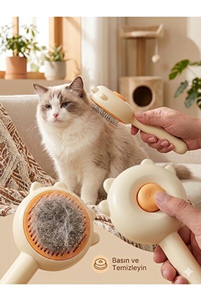 Kinlee “Kedi Tüy Toplayıcı Fırça – Otomatik Temizleme, Evcil Hayvan Tarak”