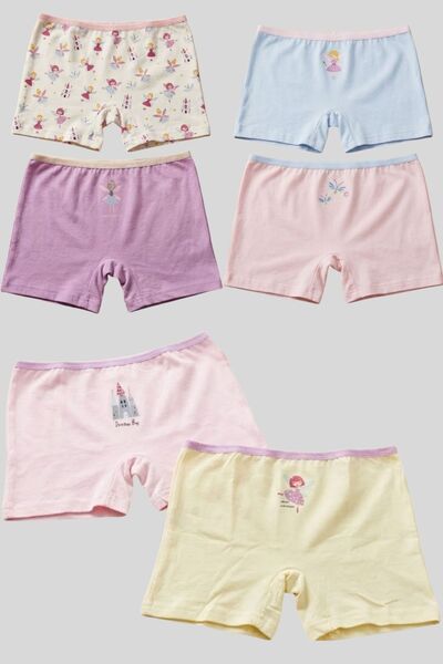 ww waka waka kids store Комплект от 6 броя памучни боксерки за момичета