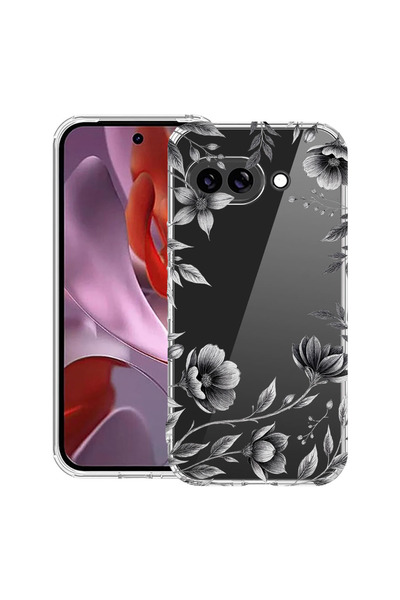 bestcase Husă Antișoc pentru Google Pixel 9 / Pixel 9 Pro, Negru Floral, 1828...