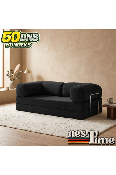 NESTİME 180X90 50DNS Modüler Koltuk.Kadife Fitilli Kumaş, Yatak Olabilen, Mod...