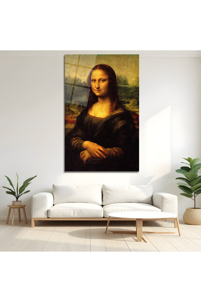 BERSED Mona Lisa Esintili Premium Temperli Cam Tablo Modern