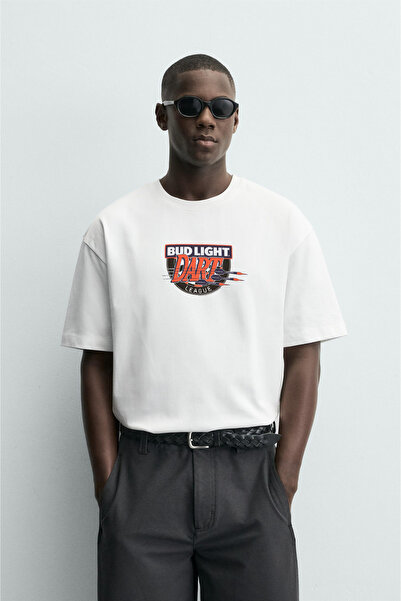 Modivibe Erkek Baskılı Oversize T-shirt Kalın Dokulu %100 Pamuk Geniş Kesim