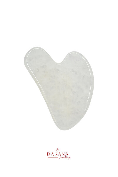 DAKANA JEWELLERY Sertifikalı Kristal Kuvars Gua Sha Yüz Masaj Taşı
