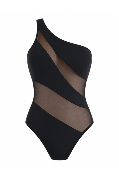OEM Women's One-Shoulder Swimsuit with Semi-Sheer Cutouts – Modern and Elegan...