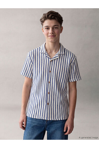 LC Waikiki Timeless Clothing & Timeless Choices Striped Textured Boys' Shirt