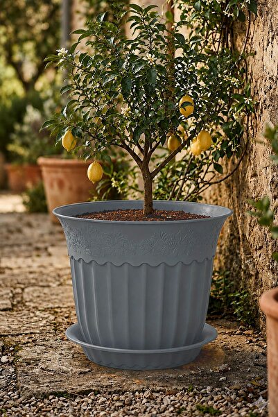 Alezy AS156 Renkli Dekoratif Desenli Antik Saksı 16.75 Litre
