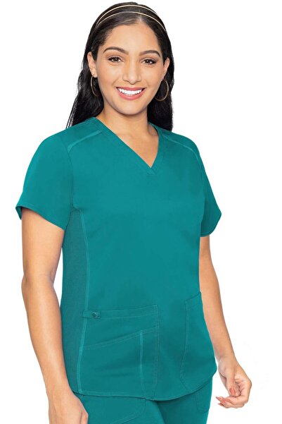 Med Couture Bluză medicală de damă Touch Shirttail MC7459 - Albastru turcoaz