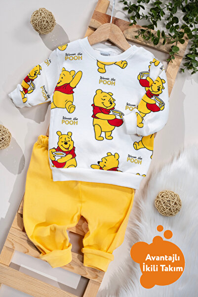 Rocha Baby Bal Ayısı Baskılı Pamuklu Erkek Bebek 2'li Takım