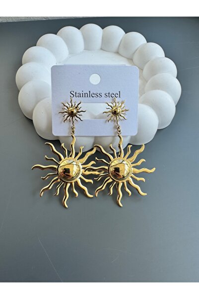 shop GOLD RENK ÇELİK GÜNEŞ KÜPE