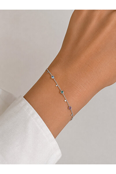 Girift Vintage Bren Metal Zircon Stone Colorful Bracelet