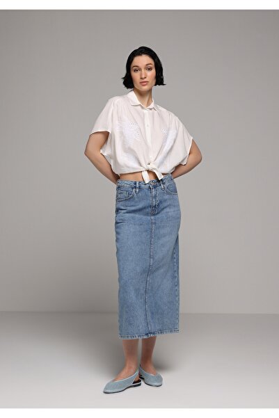 Colin's Fusta de damă din denim slim cu fermoar drept