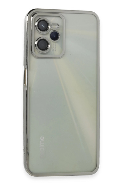 New Face ILKESHOP حافظة سيليكون جديدة لهاتف Realme C35 مع عدسة (201409) - فضي