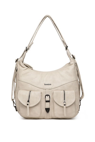 BARCELONA 21K Beige Large Size Both Backpack and Shoulder Bag Design Women's Bag