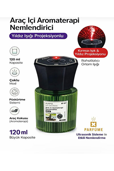 aetcr AF-07 Araç İçi Nemlendirici ve Aromaterapi Cihazı - Yıldız Projeksiyonl...