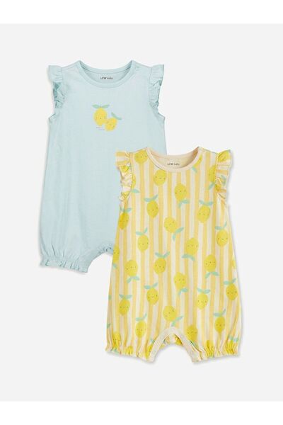 LC Waikiki Lcw Baby Printed Baby Girl Jumpsuit 2-Pack