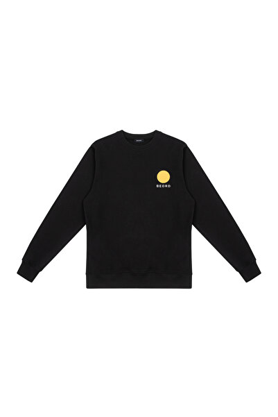 Firenze Pamuklu Bisiklet Yaka Erkek Sweatshirt Regular Siyah