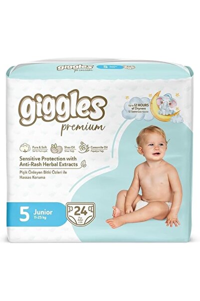giggles حفاضات أطفال، عبوة مزدوجة تحتوي على 24 قطعة، مقاس 5