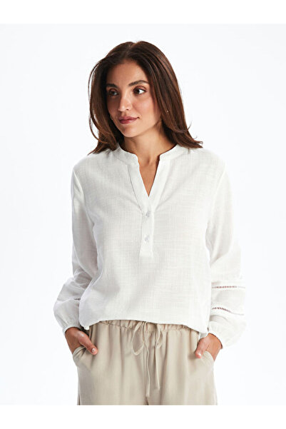 LC Waikiki Oversized Blouse with High Collar