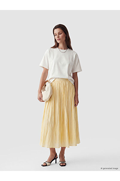 LC Waikiki Rmz Gi̇yi̇m Farkiyla Zippered Waist Drawstring Flared Skirt