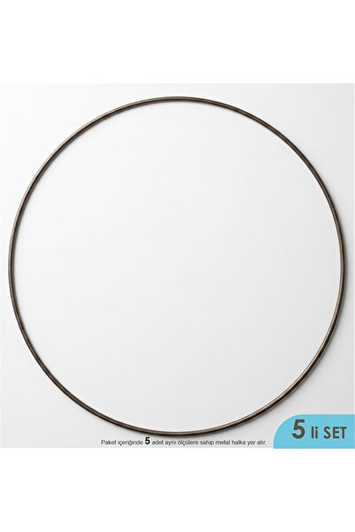 Hobby Craft ANTİK BRONZ Metal Makrome Halkası 5 Adet 47 cm – Metalik, Mat Dok...