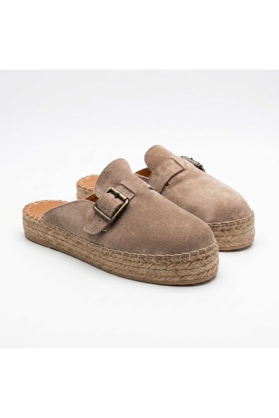 SİBA SHOES شبشب من الجلد الطبيعي بنعل من القش من بيري