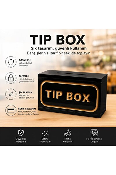 BOZKURT CNC Bahşiş Kutusu Tip Box %100 MDF CNC Kalıcı Tip Box Yazılı Şık Görü...