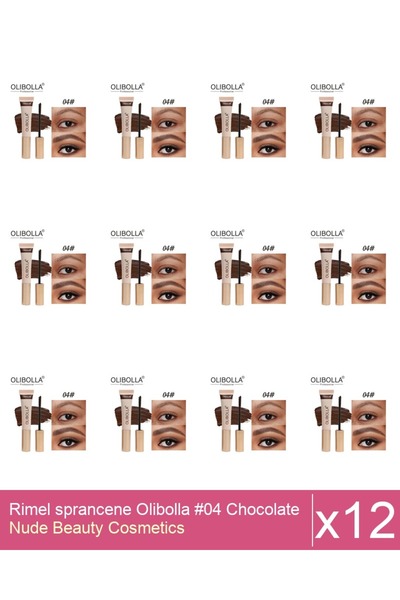 Makeup Set 12x Rimel sprancene Olibolla #04 Chocolate