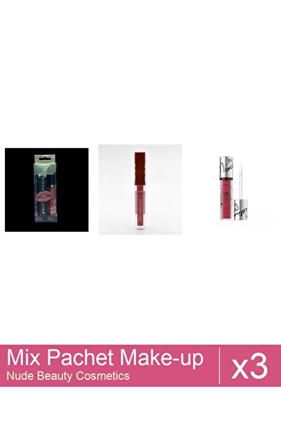 Makeup Set Mix 3 products Makeup Palettes: Ushas Lipstick + Pencil. no. 18, M...