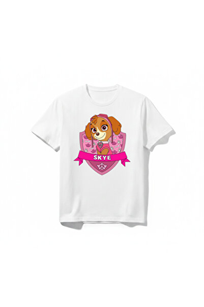 URBANTRENDSTORE Paw Patrol Skye Unisex Kız Çocuk Bisiklet Yuvarlak Yaka Basic...