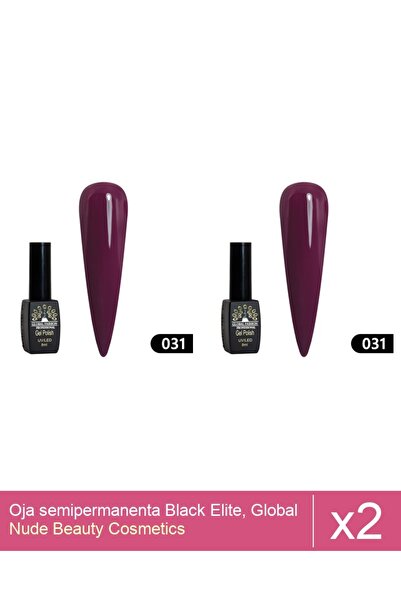 Makeup Set 2x Oja semipermanenta Black Elite, Global Fashion 8 ml,031