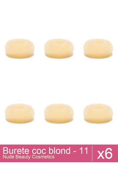 Makeup Set of 6x Blonde bun sponges - 11 cm diameter