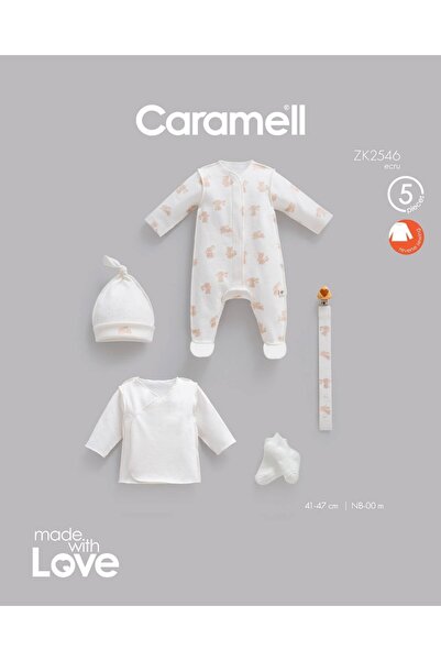 Caramell İncibaby 100% Cotton Bunny Premature Baby Girl 5-Piece Hospital Disc...