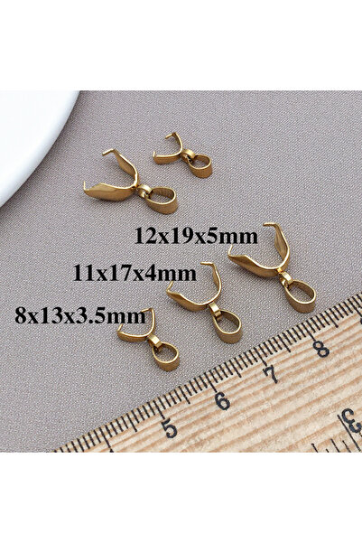 Choice3 12x19x5mm golden ﻿ 10pcs Stainless Steel Charms Clip Clasps Pinch Bai...