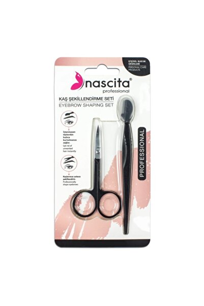 Professional Set of 3 x Eyebrow Styling Scissors and Comb,
