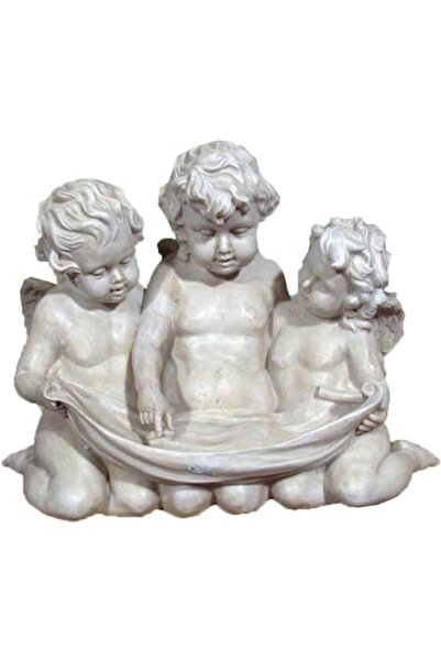 Goliat 3 Angels Decoration, Goliat, polyresin, white, 32x43cm
