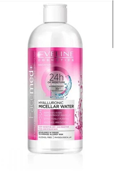 Eveline Apă micelara 3 în 1 cu Acid Hialuronic 500 ml