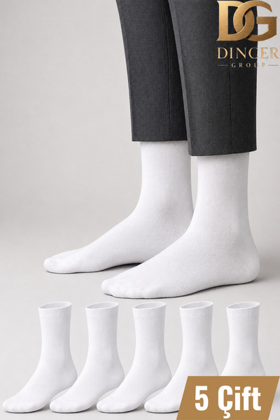 DINCERGROUP Dincer Group Men's 5 Pairs Plain Black Cotton Socks for Daily Use...