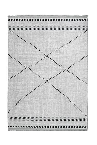 halinet Halı.Net White Ethnic Bohemian Washable Non-Slip Living Room Carpet P...