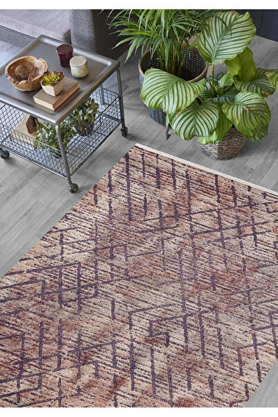 halinet Halı.Net Mink Modern Washable Non-Slip Living Room Carpet Haln-Hln1341