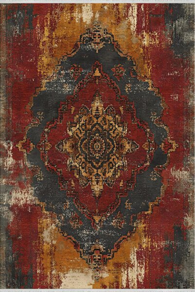 halinet Halı.Net Anthracite Modern Washable Non-Slip Living Room Carpet Lf-Mo...