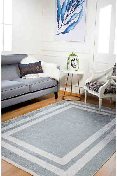 halinet Halı.Net Anthracite Modern Washable Non-Slip Living Room Carpet Haln-...
