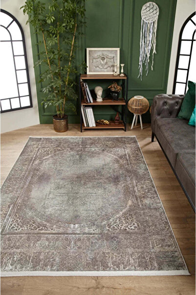 halinet Halı.Net Cream Classic Washable Non-Slip Living Room Carpet Haln-Hln1926