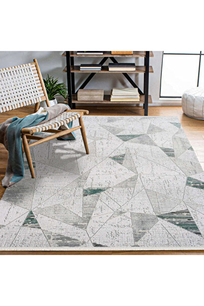 halinet Halı.Net Gray Modern Washable Non-Slip Living Room Carpet Cr-Stone-17...
