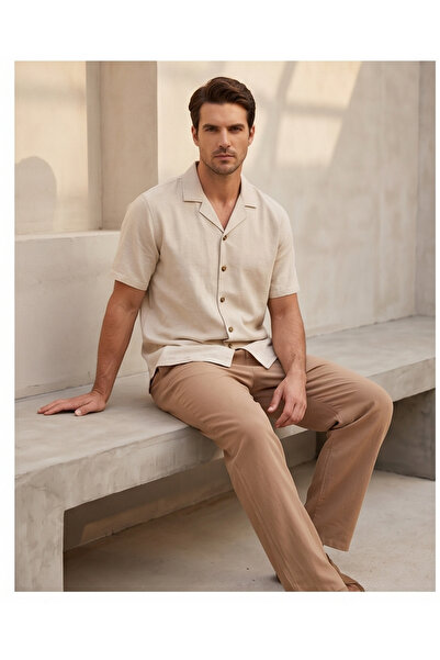 Hirazenmoda Over Sleep by Poleren Paired Linen Suit -Men's