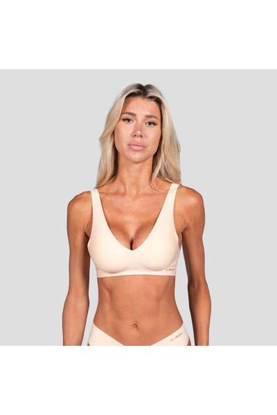 GymBeam Sutien confortabil fără cusături bej M
