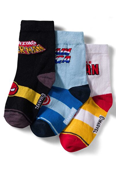 Pine Kids Marvel Non Terry Knit Ankle Length Anti Bacterial Socks Avengers (P...