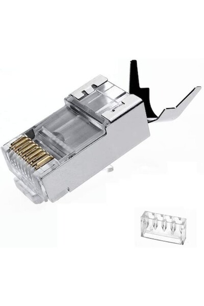 LanKATT Set 100 bucăți - Conector RJ45 ecranat pentru cabluri Cat6/6a/7 cu fi...