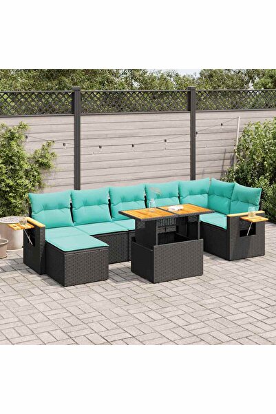 vidaxl Set canapele gradina cu perne 8 piese gri poliratan/lemn acacia