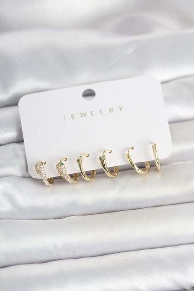 Inure Jewelry Brass Gold Color Snake Model Women's Earring Set