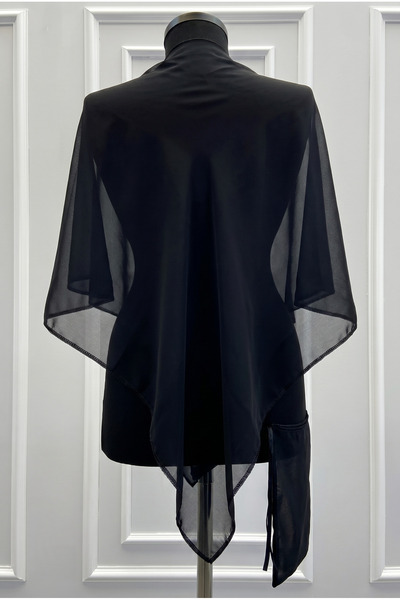 ZEYMERADE Square Black Chiffon Groom Shoulder Cover, Overlock Edge, Groomsmen...